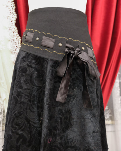 Dark Whimsy Velvet Lace Skirt