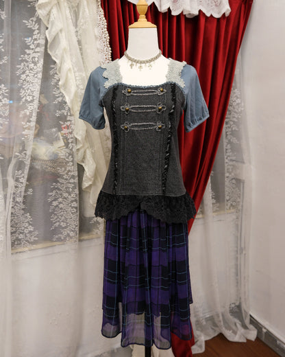 Axes Femme Sailor Blue Military Top