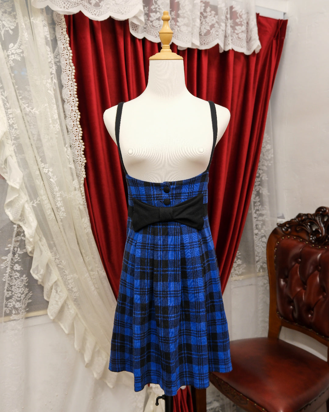 Cobalt Checkered Camisole Outer Dress