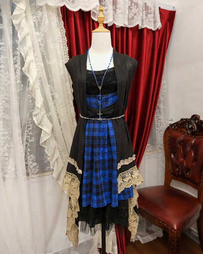 Cobalt Checkered Camisole Outer Dress