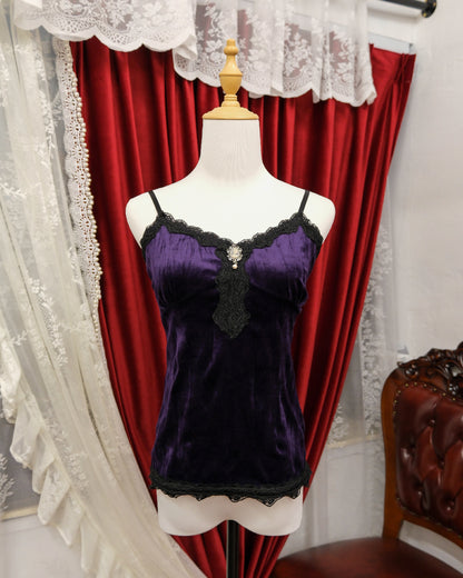 Purple Velvet Cameo Camisole