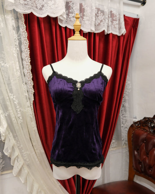 Purple Velvet Cameo Camisole