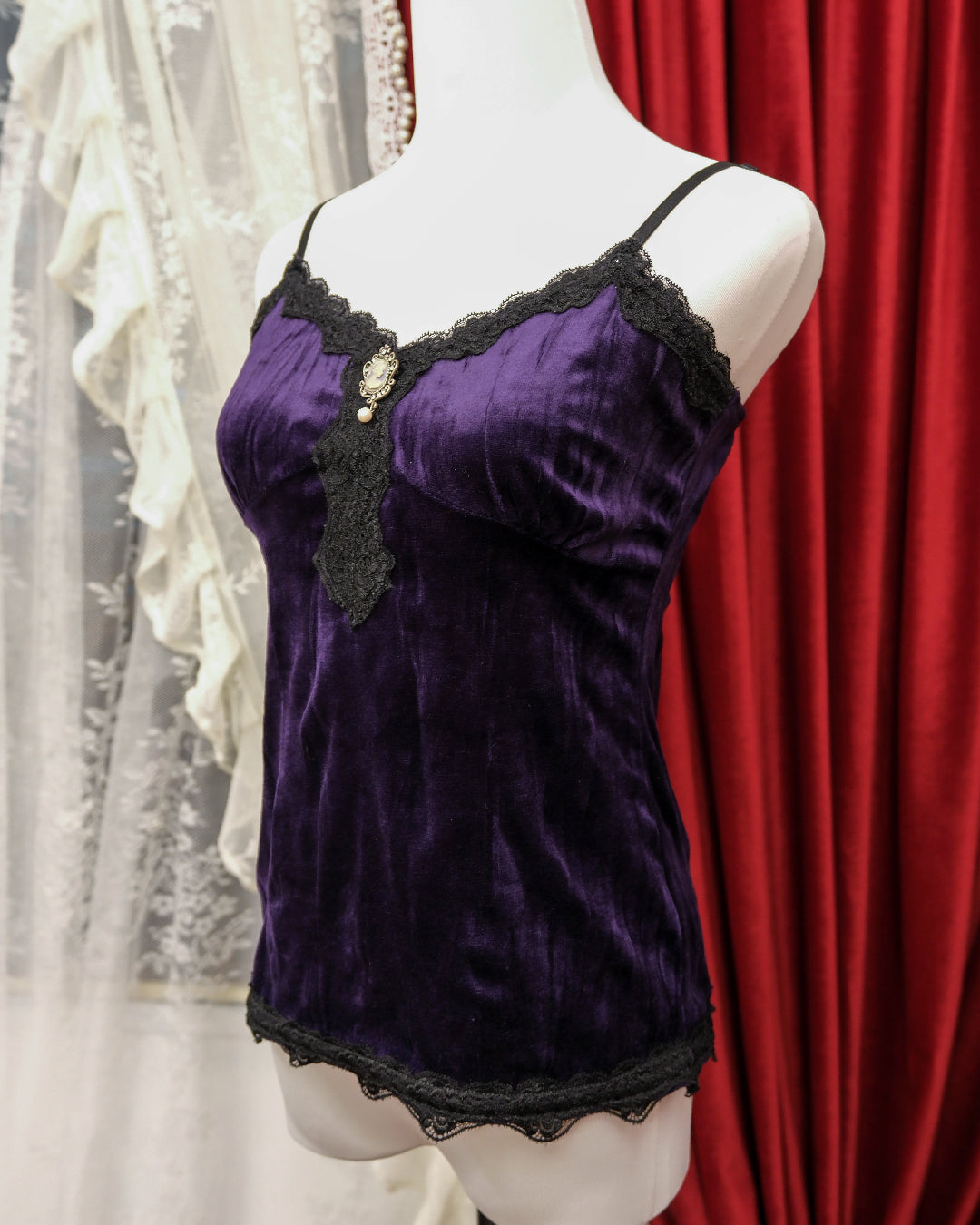 Purple Velvet Cameo Camisole