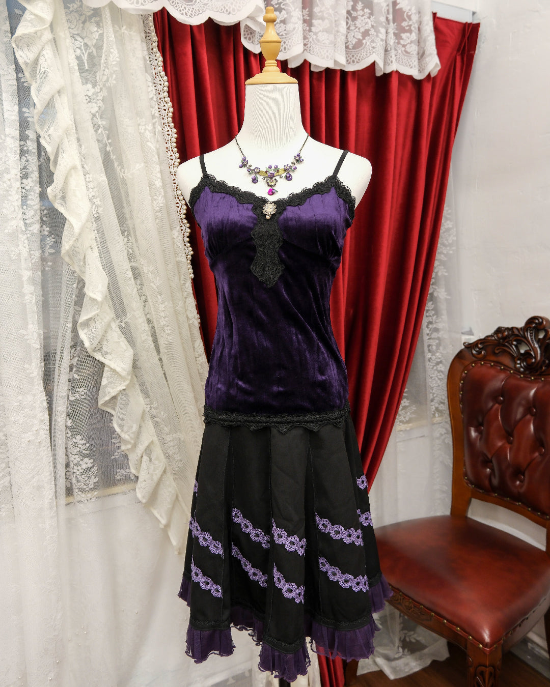 Purple Velvet Cameo Camisole