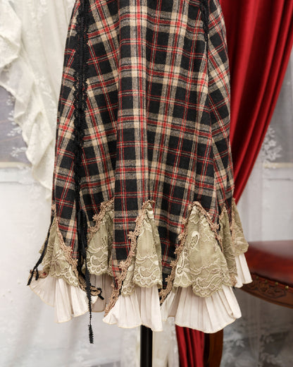 Ozz Angelo Japan Plaid Lace Ruffle Skirt