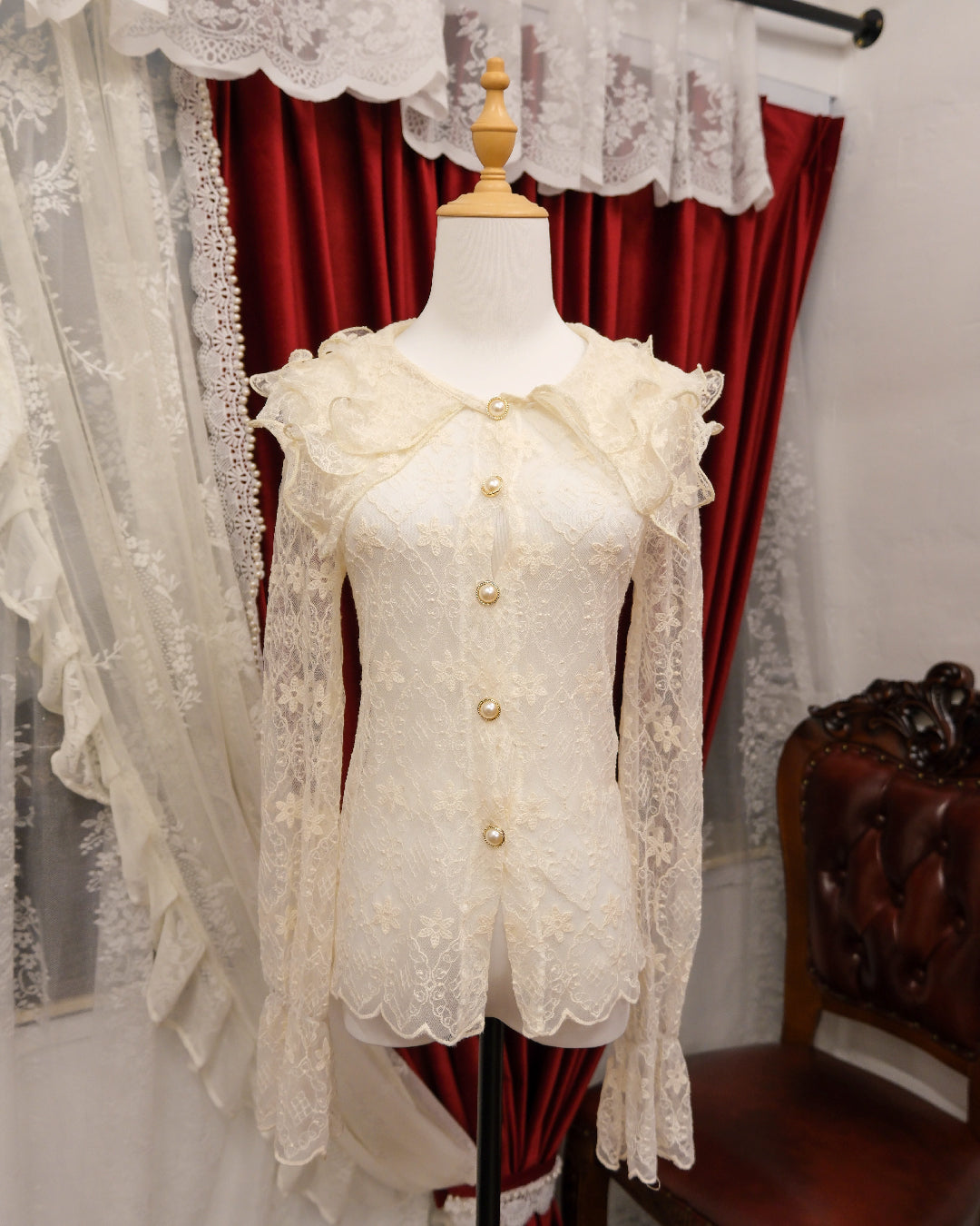 Cream Lacey Ruffle Outer