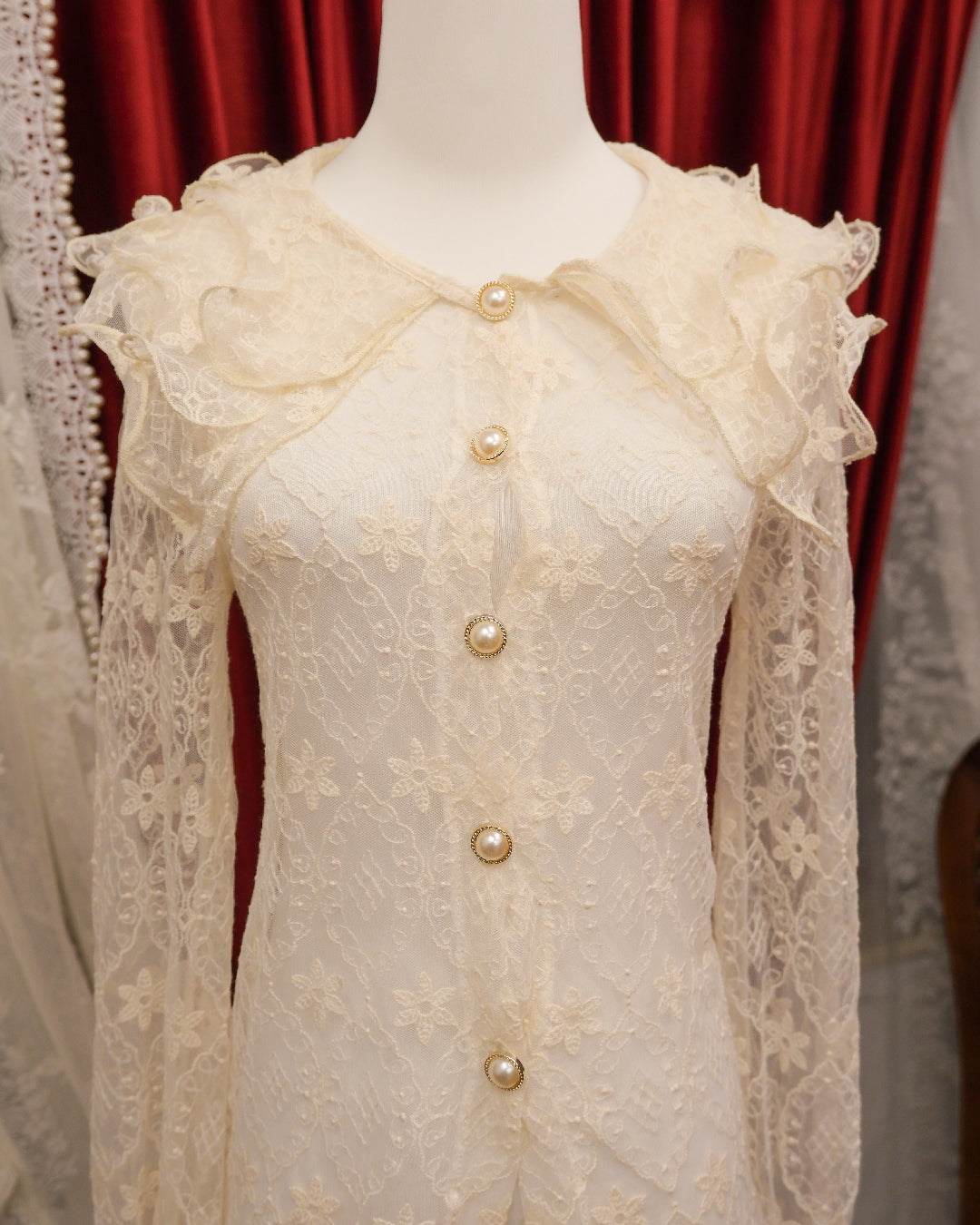 Cream Lacey Ruffle Outer