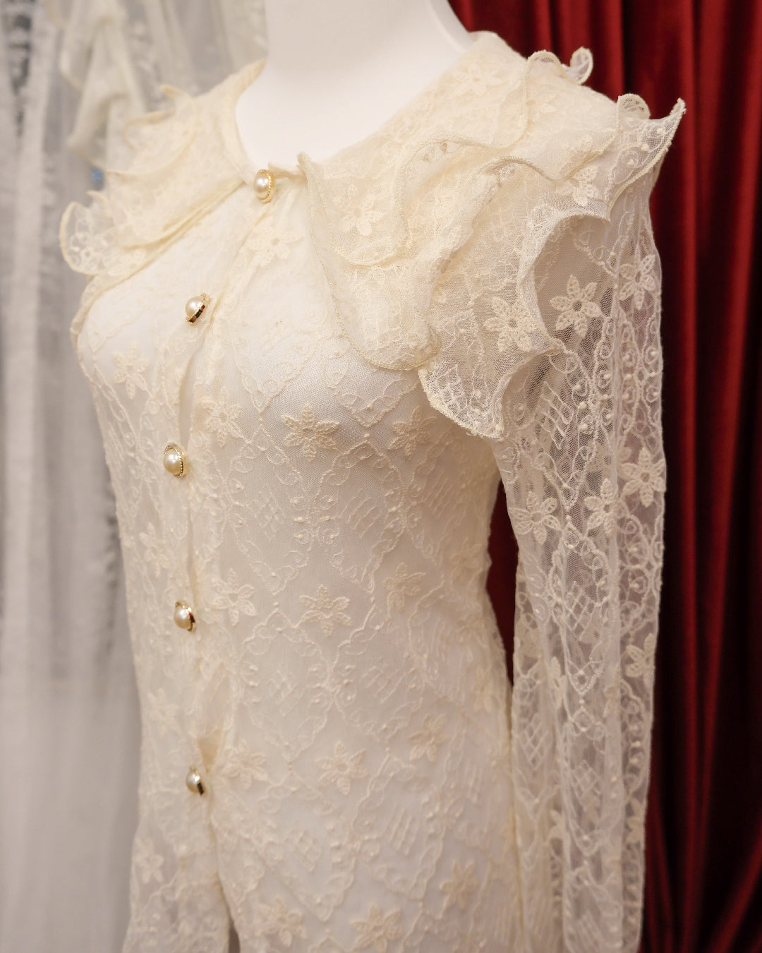 Cream Lacey Ruffle Outer