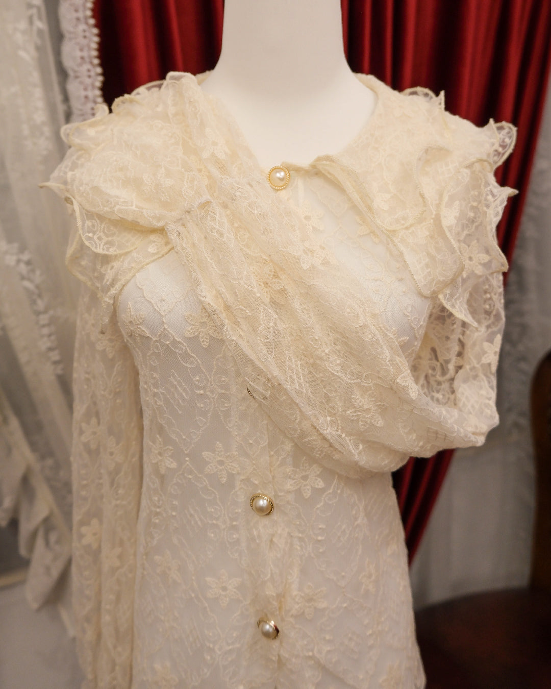 Cream Lacey Ruffle Outer