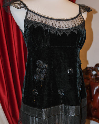 Black Velvet Beads Camisole