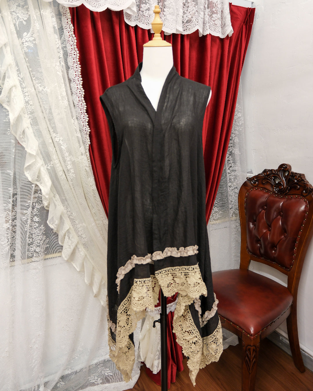 Inky Cotton-linen Long Outer