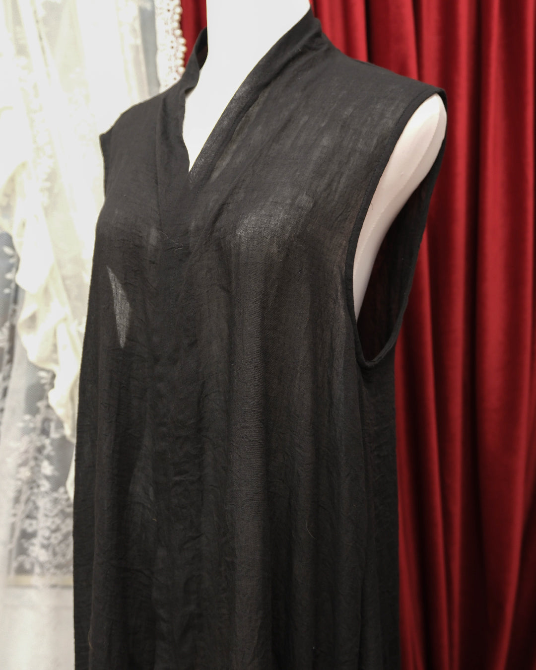 Inky Cotton-linen Long Outer