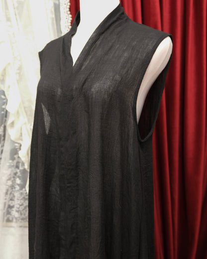 Inky Cotton-linen Long Outer