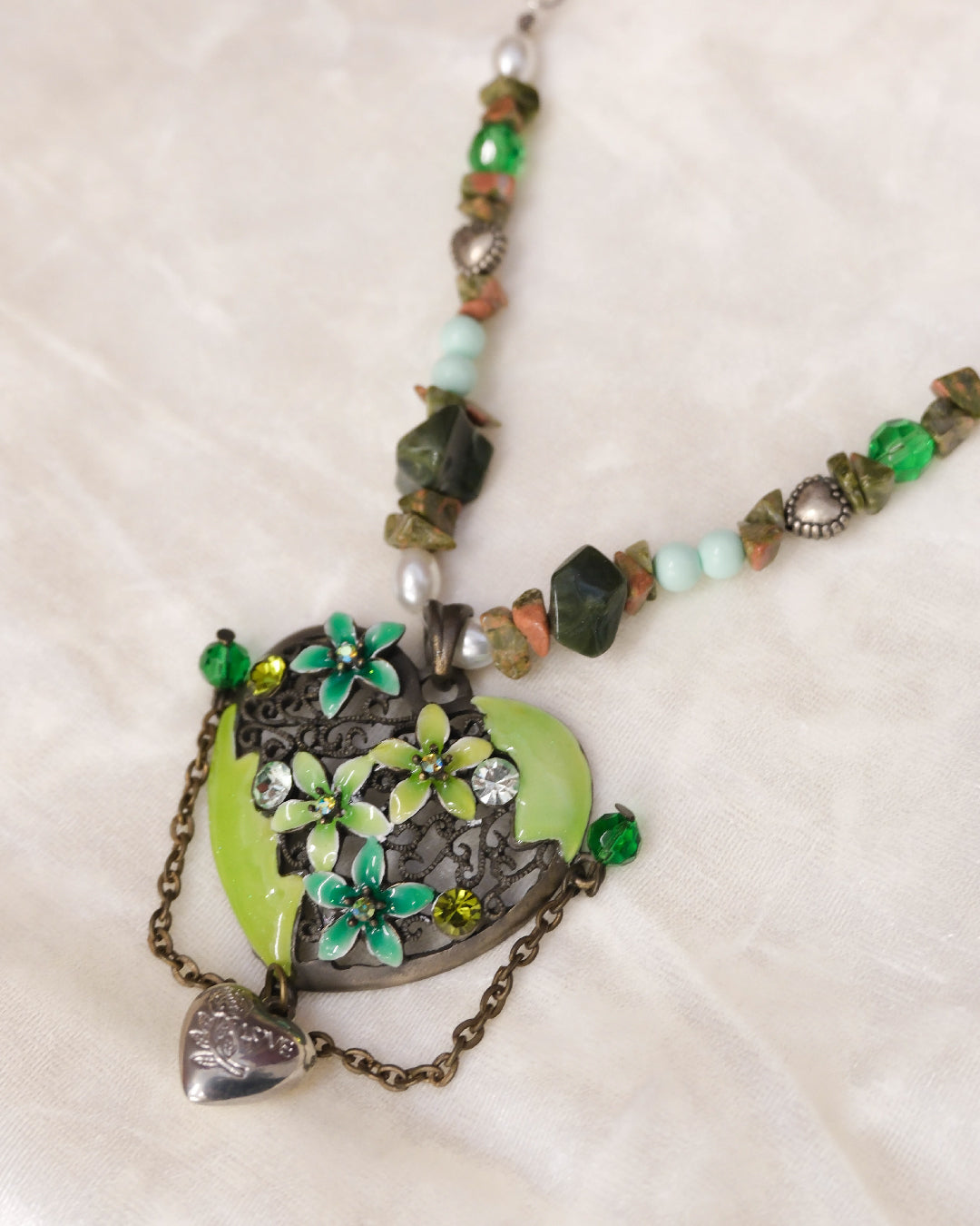 Mossy Garden Heart Necklace