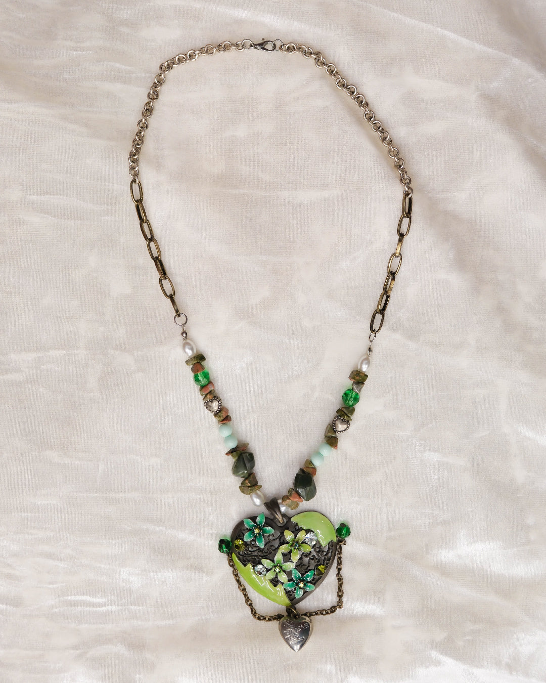 Mossy Garden Heart Necklace