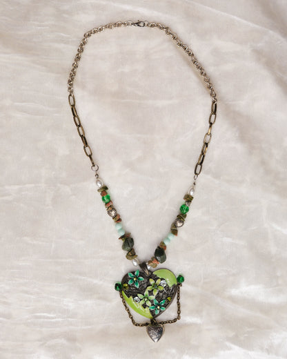 Mossy Garden Heart Necklace