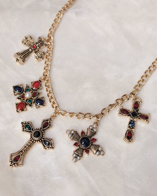 Sacred Prism Crosses Necklace