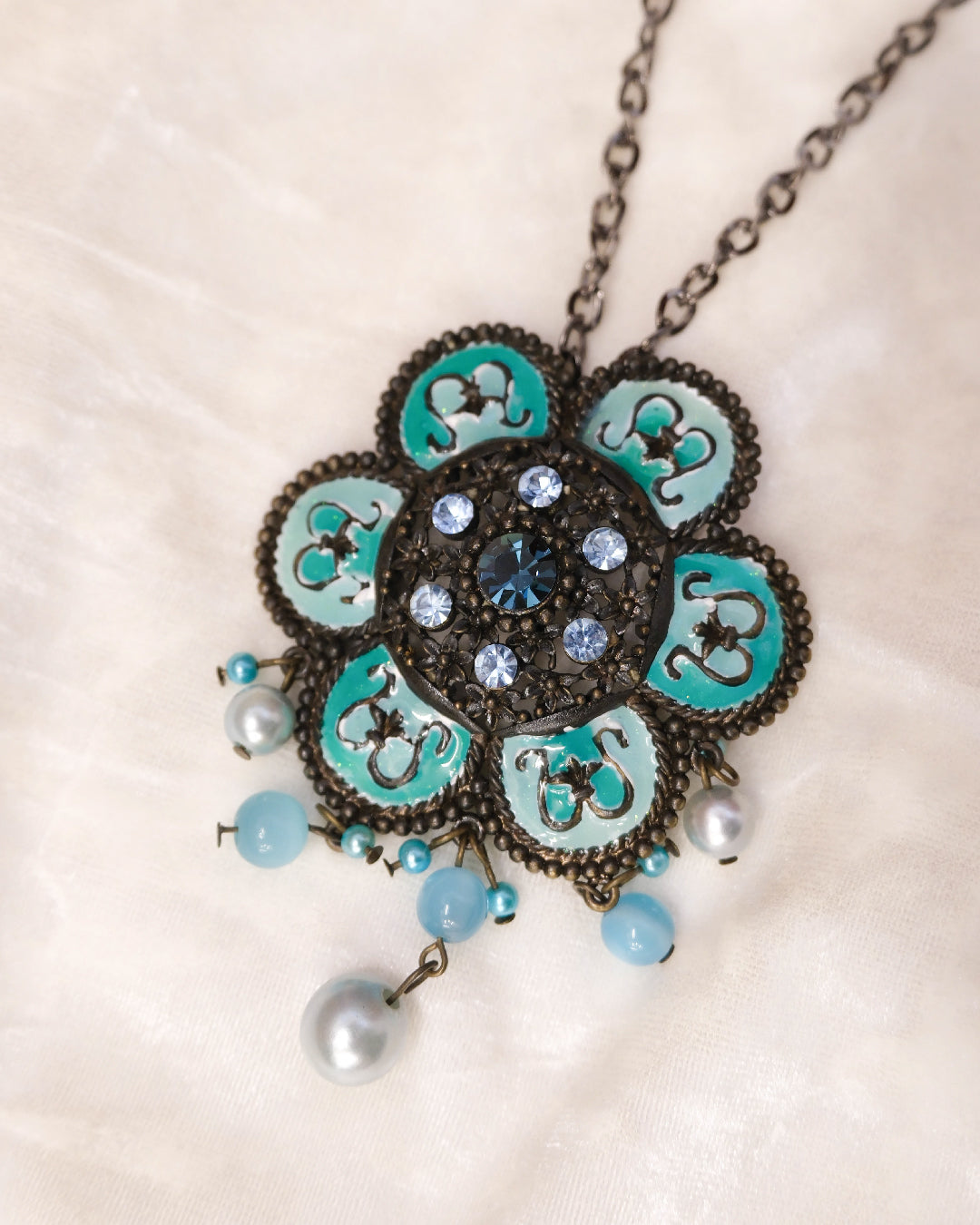Azure Petal Long Necklace
