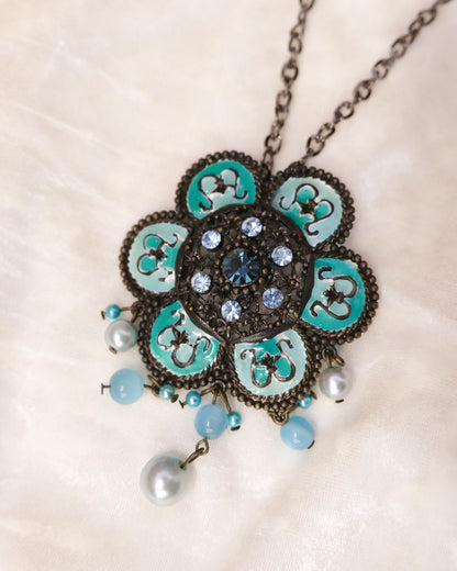 Azure Petal Long Necklace