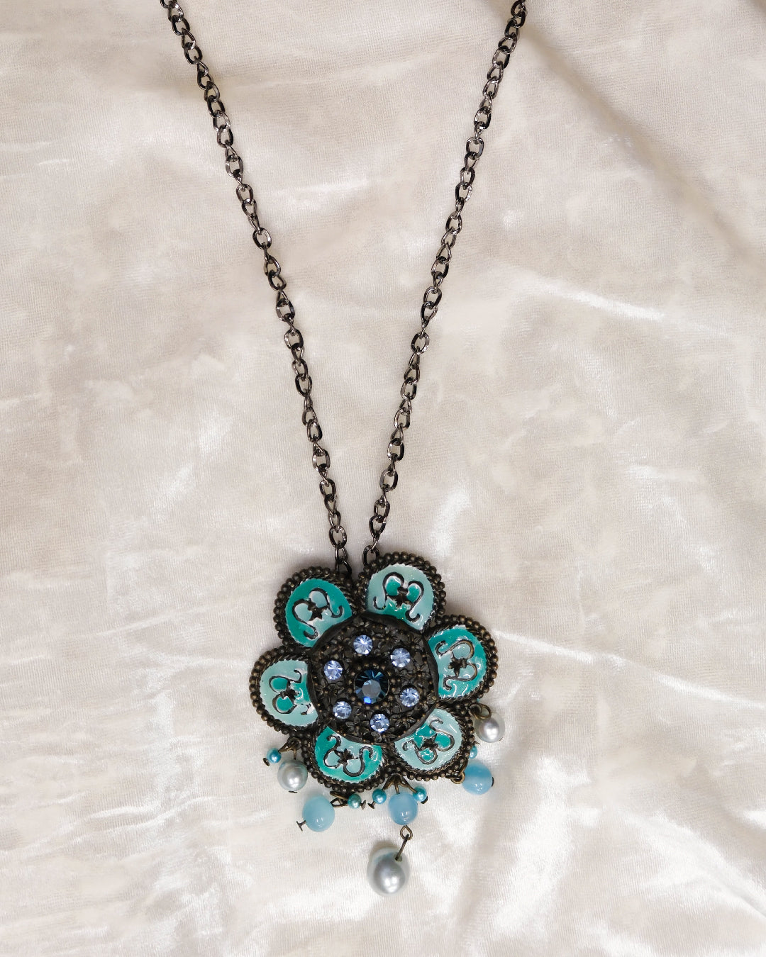 Azure Petal Long Necklace
