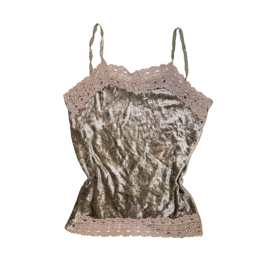 Olive Lace Velvet Cami