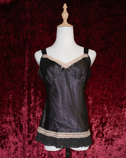 Black Pink Silk Cami