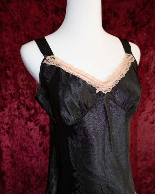 Black Pink Silk Cami
