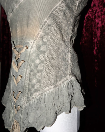 [Turkey] Moss Maiden Lace-Up Corset Top