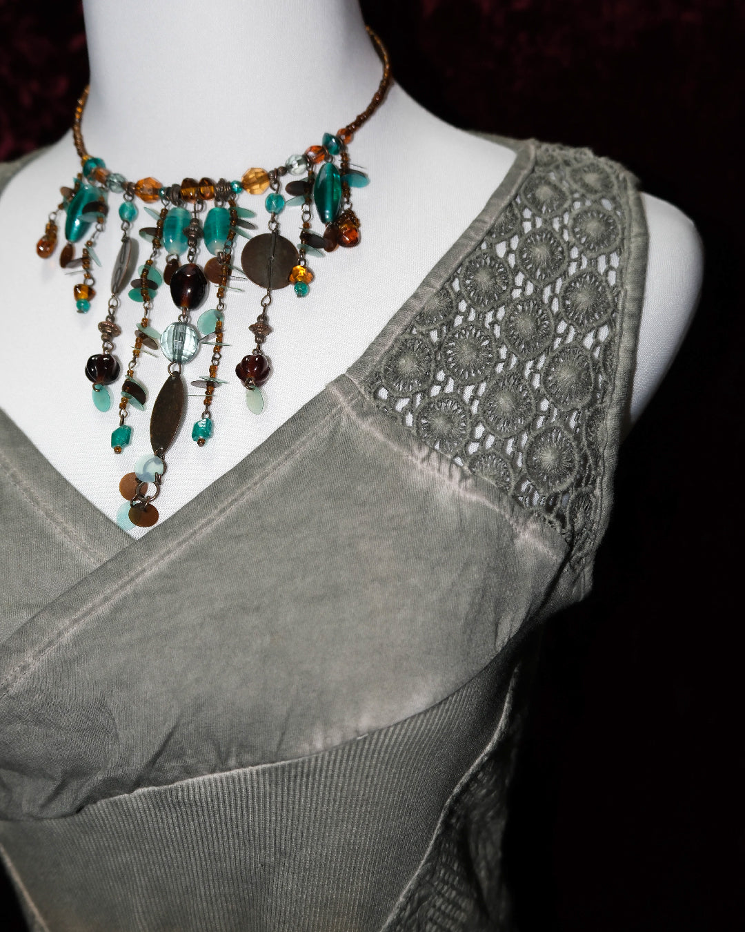 [Turkey] Moss Maiden Lace-Up Corset Top