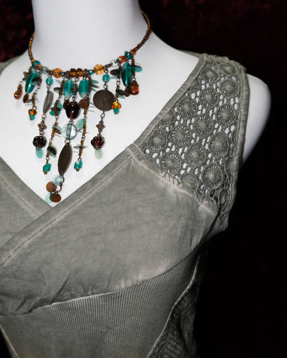 [Turkey] Moss Maiden Lace-Up Corset Top