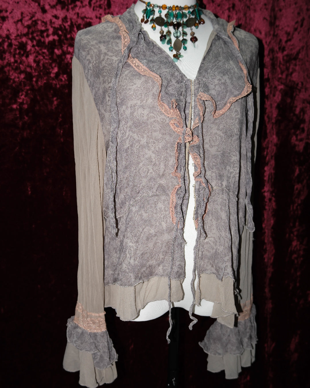 [Italy] Grey Ruffled Pixie Cardigan