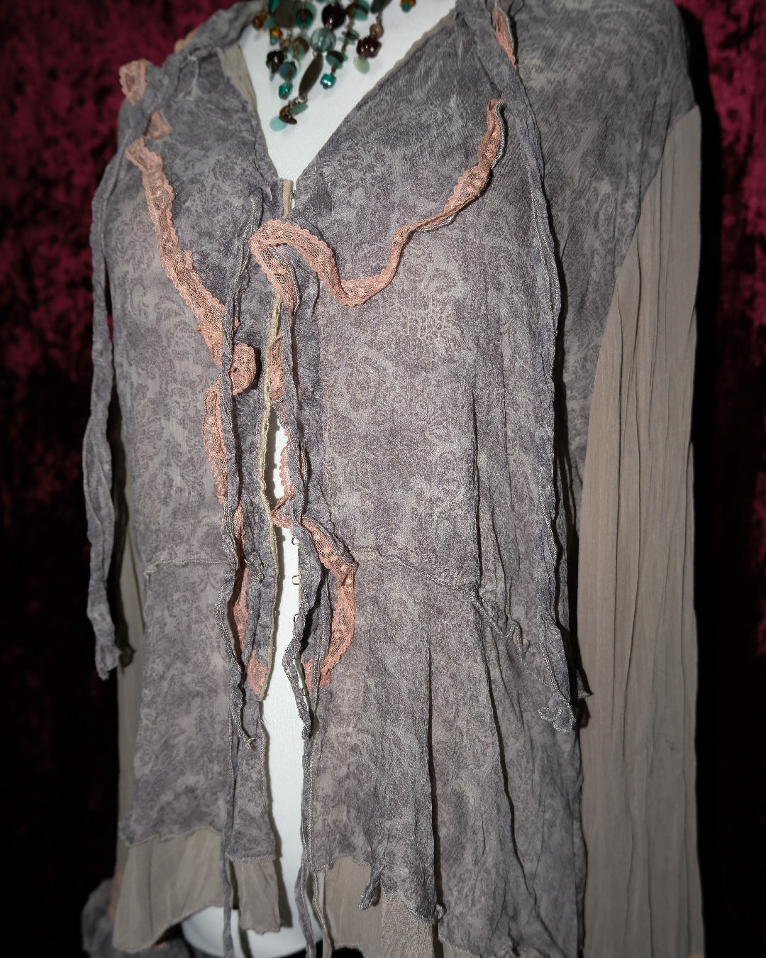 [Italy] Grey Ruffled Pixie Cardigan