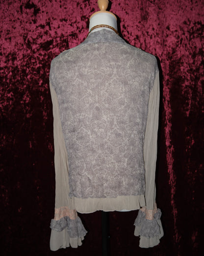 [Italy] Grey Ruffled Pixie Cardigan