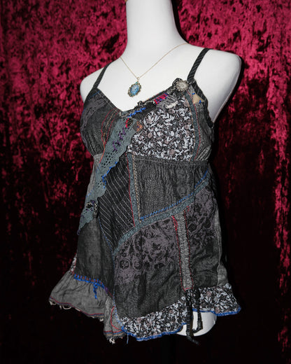 Patchwork Denim & Lace Cami