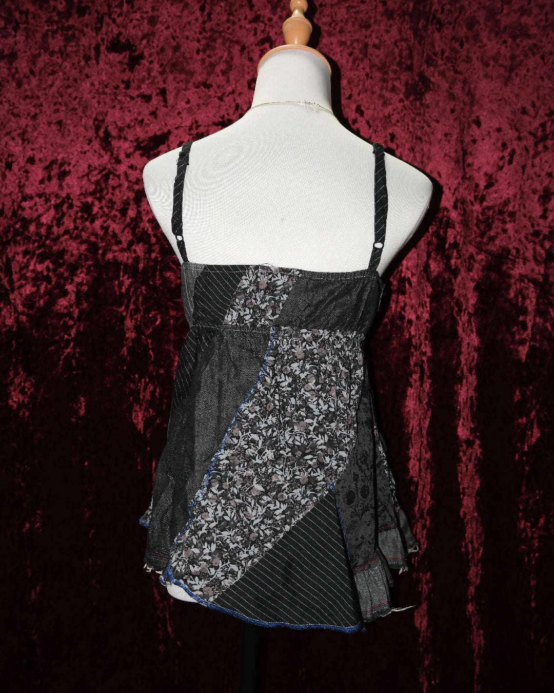 Patchwork Denim & Lace Cami