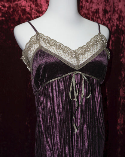 Plum Pleated Velvet Camisole