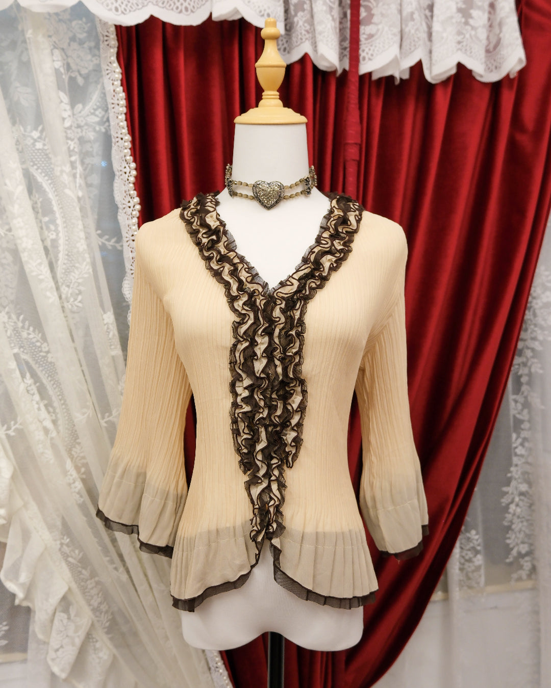 Butter Cream Ruffle Top