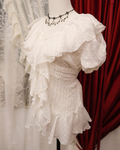 Morgan Milk White Ruffle Top