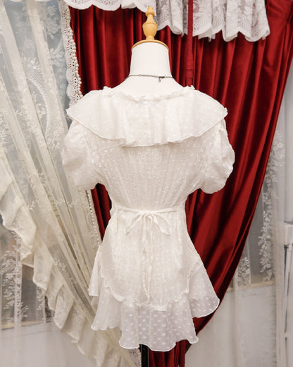 Morgan Milk White Ruffle Top