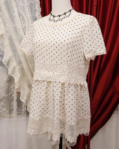 Polka Dots Plaid Top