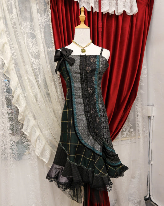 [Paris] Des filles à la vanille Patchwork Ribbon Dress
