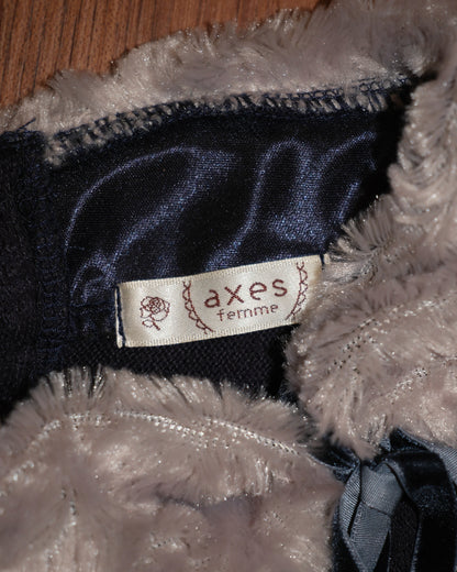 Axes Femme Navy Fur Dress