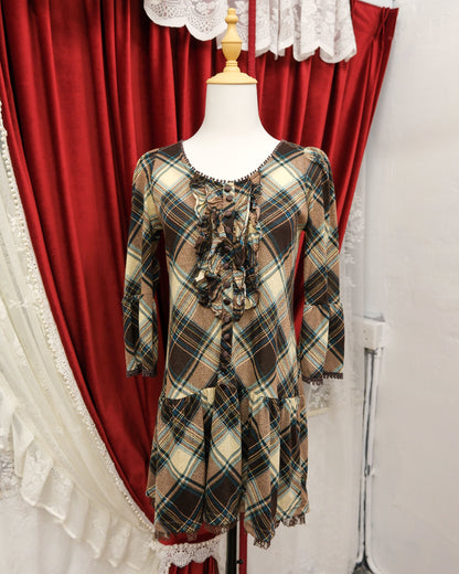 [Korea] Brownie Bee Plaid Top
