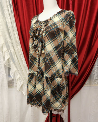 [Korea] Brownie Bee Plaid Top
