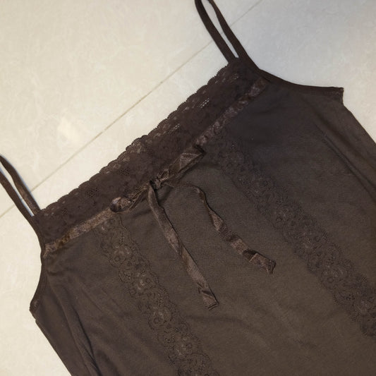 Coffee Lacy Cami