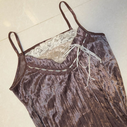 Plum Pink Lacey Velvet Cami
