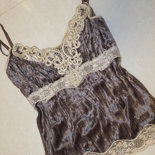 Mocha Lacey Velvet Cami