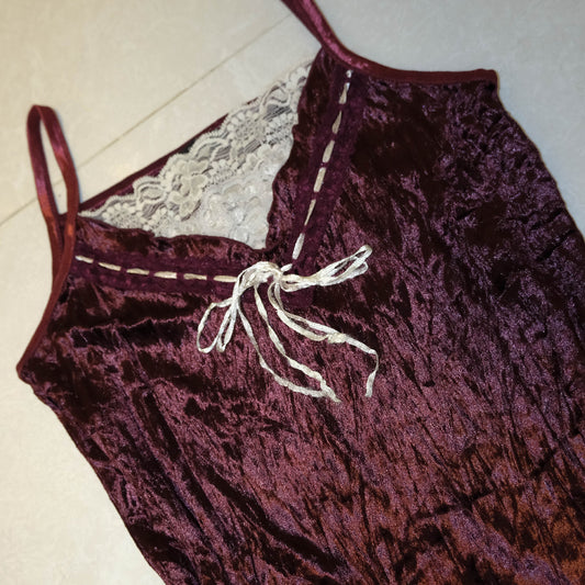 Red Wine Velvet Cami