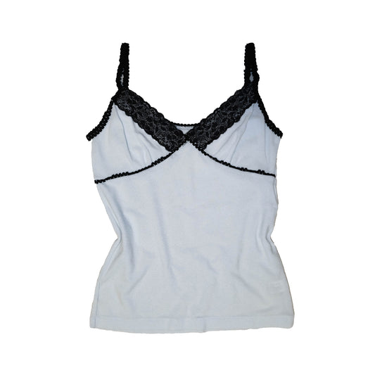Pure White Black Lace Cami