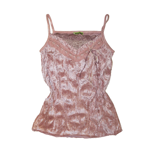 Blush Pink Glitter Velvet Cami